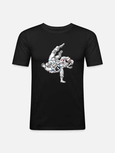 Jiu Jitsu Astronaut - Men's Slim Fit T-Shirt - black