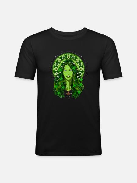 Weed Goddess Stoner - Men's Slim Fit T-Shirt - black