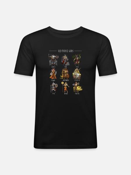 Old Norse Gods - Men's Slim Fit T-Shirt - black
