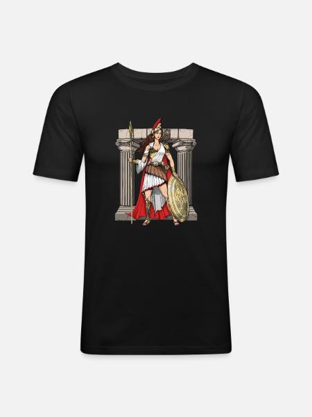 Déesse grecque d’Athéna - T-shirt près du corps Homme - noir