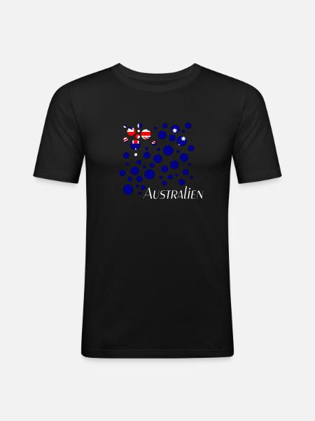 Australien Down Under - Männer Slim Fit T-Shirt - Schwarz