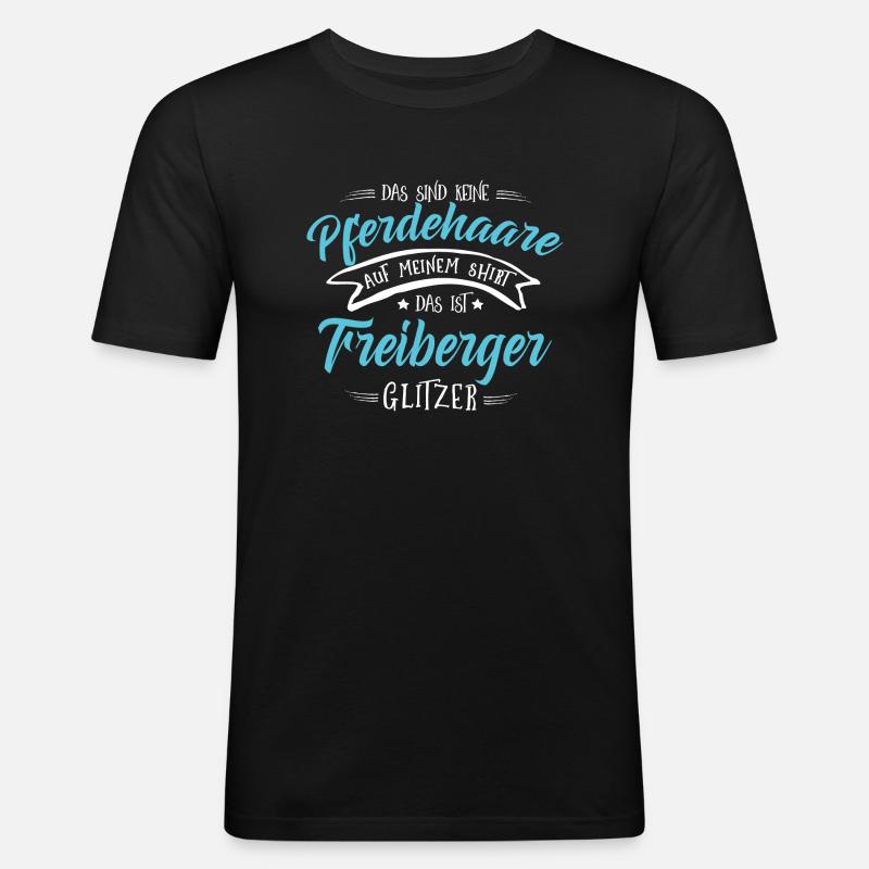 Freiberger Pferd - Männer Slim Fit T-Shirt - Schwarz
