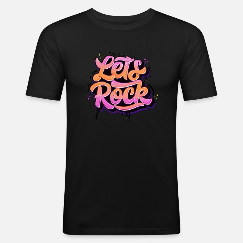 Let's Rock - Männer Slim Fit T-Shirt - Schwarz