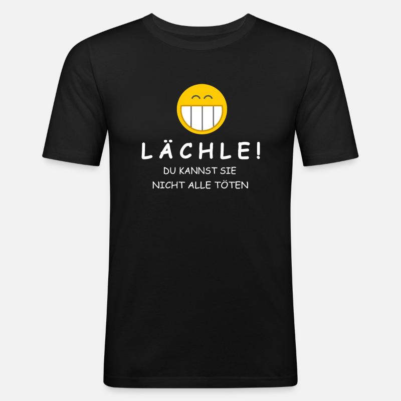 Spruch - Männer Slim Fit T-Shirt - Schwarz