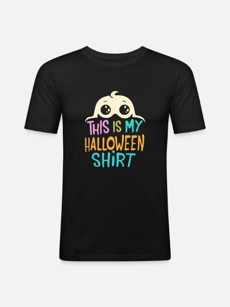 Das ist mein Halloween-Shirt - Männer Slim Fit T-Shirt - Schwarz