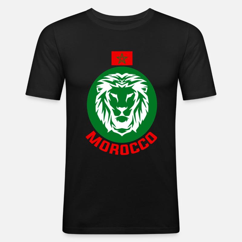 Marokko - Männer Slim Fit T-Shirt - Schwarz