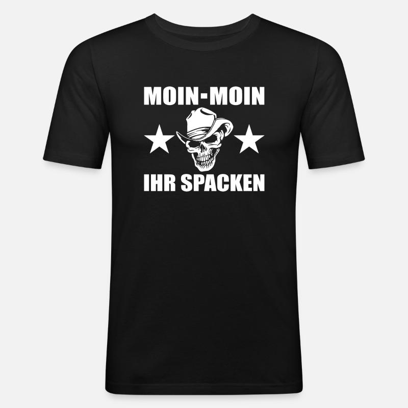 Moin - Männer Slim Fit T-Shirt - Schwarz