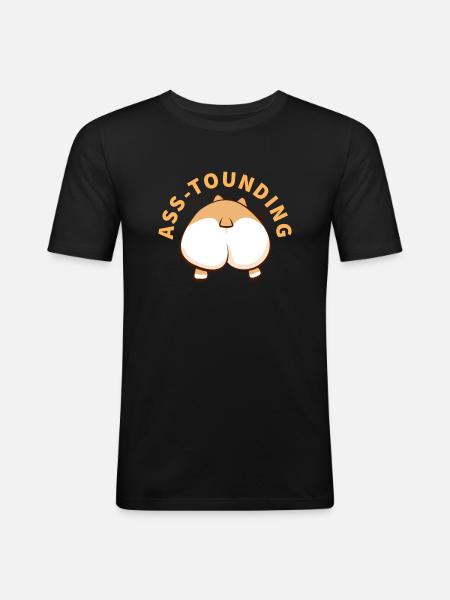 Corgi ass-tounding - Men's Slim Fit T-Shirt - black