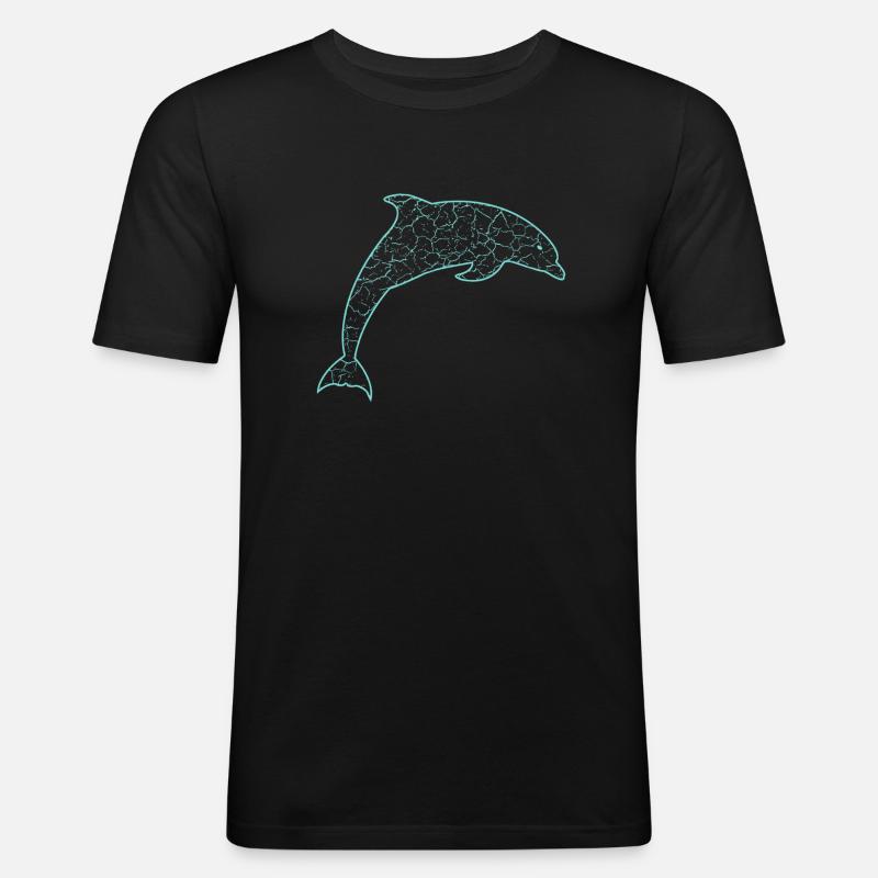 Delfin - Männer Slim Fit T-Shirt - Schwarz
