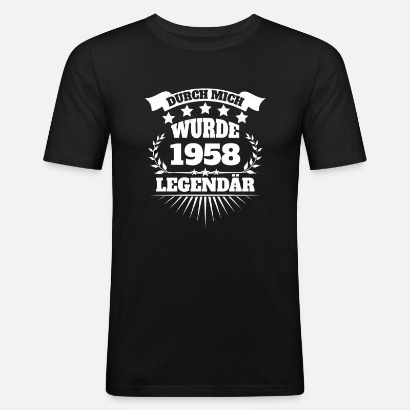 1958 - Männer Slim Fit T-Shirt - Schwarz