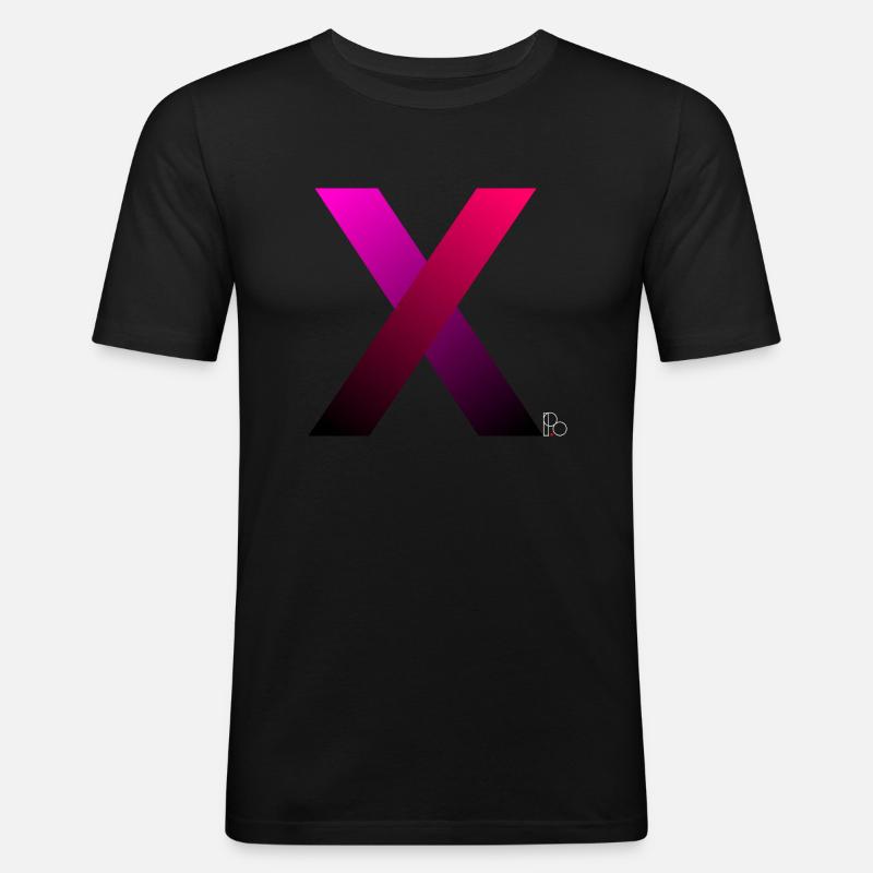 Buntes X - Männer Slim Fit T-Shirt - Schwarz