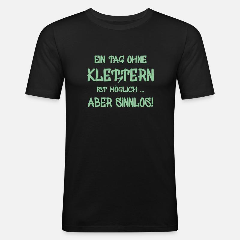Kletterer Boulderer klettern bouldern - Männer Slim Fit T-Shirt - Schwarz