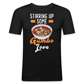 Gumbo-Liebhaber Foodie Louisiana Essen Cajun-Küche - Männer Slim Fit T-Shirt - Schwarz - Vorne - Nik (191cm)