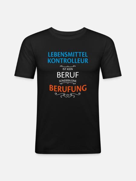 Lebensmittelkontrolleur Beruf - Männer Slim Fit T-Shirt - Schwarz