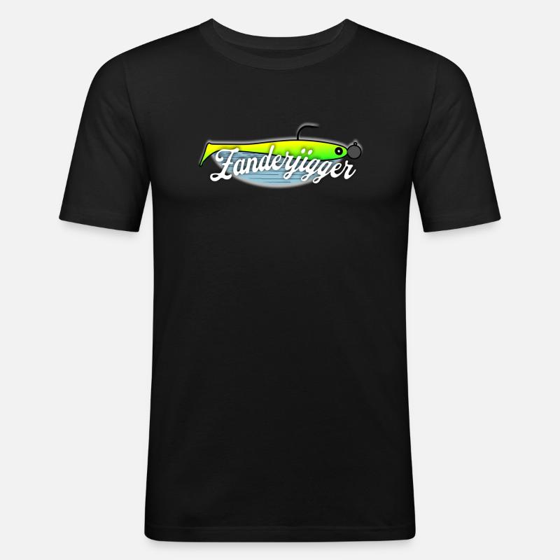 Zanderjigger - Männer Slim Fit T-Shirt - Schwarz