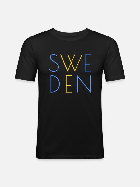 Sweden motif - Men's Slim Fit T-Shirt - black