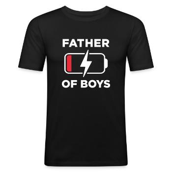 Père de garçons - T-shirt près du corps Homme - noir - Devant - Nik (191cm)