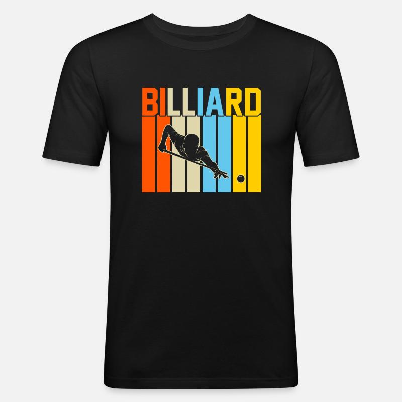 Billard Retro-Design Billard Geschenk - Männer Slim Fit T-Shirt - Schwarz