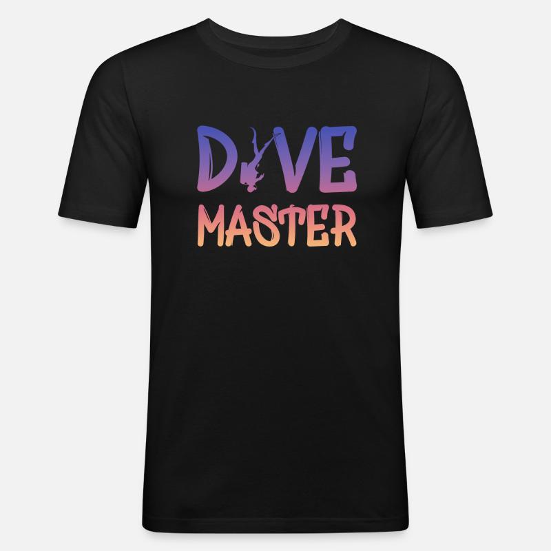 Dive Master - Männer Slim Fit T-Shirt - Schwarz
