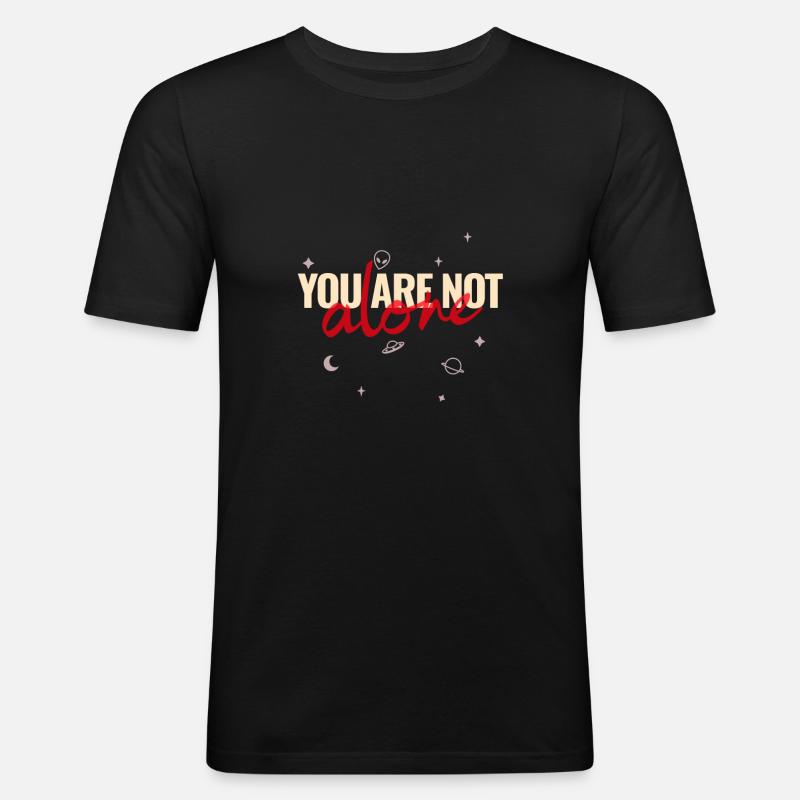 Tu n’es pas alone - T-shirt près du corps Homme - noir