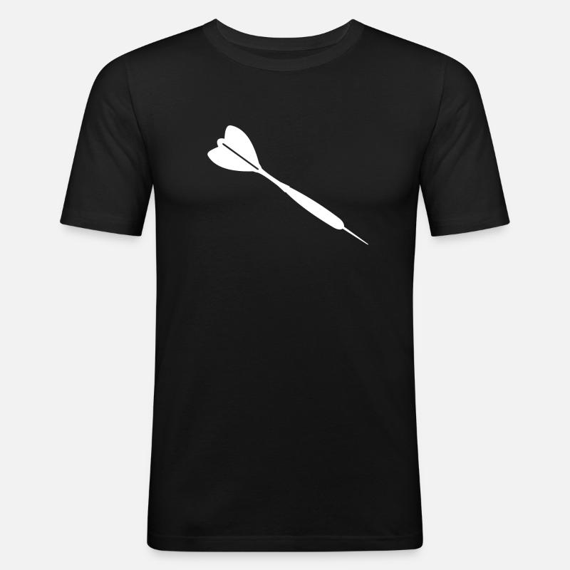 Dartpfeil weiß - Männer Slim Fit T-Shirt - Schwarz