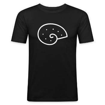Ammonit - Uhrzeit Schnecke - Männer Slim Fit T-Shirt - Schwarz - Vorne - Nik (191cm)