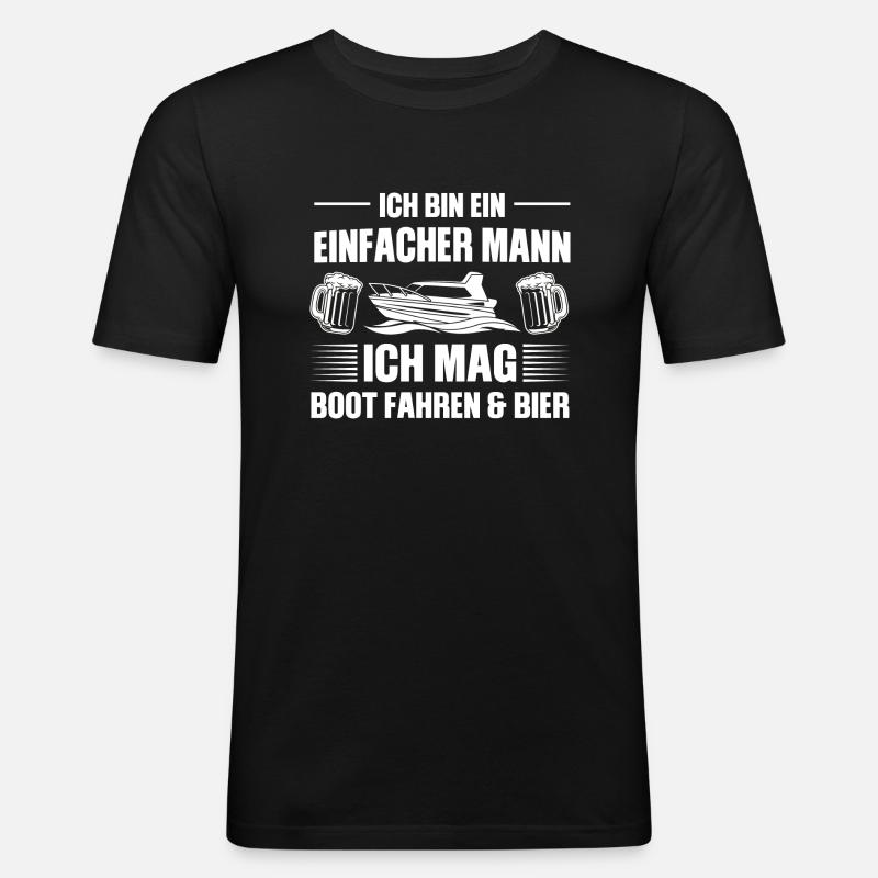 Boot Segeln Bootfahrer Geschenk - Männer Slim Fit T-Shirt - Schwarz