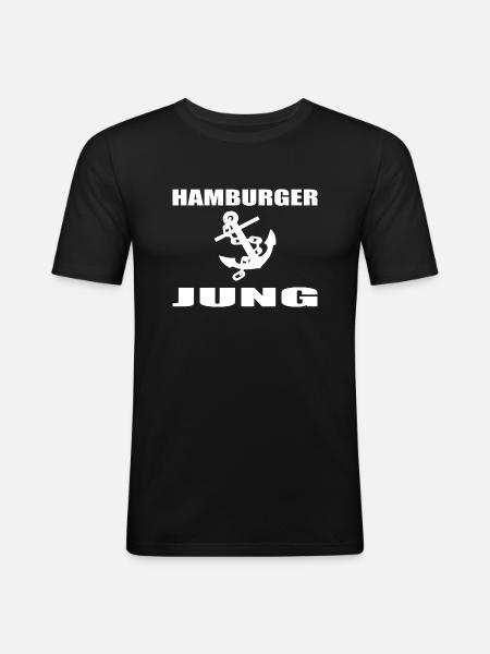 Hamburg - Männer Slim Fit T-Shirt - Schwarz