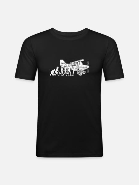 Pilot plane - Men's Slim Fit T-Shirt - black