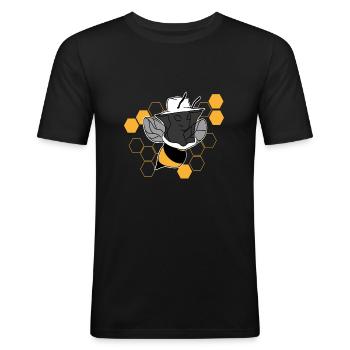 Imker Biene - Männer Slim Fit T-Shirt - Schwarz - Vorne - Nik (191cm)