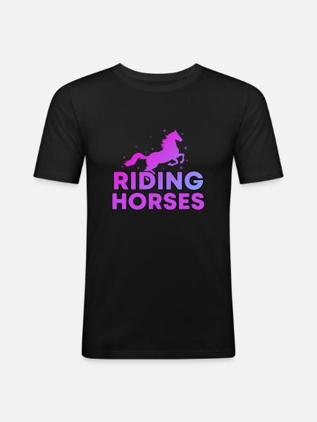 Ride horses - Men's Slim Fit T-Shirt - black