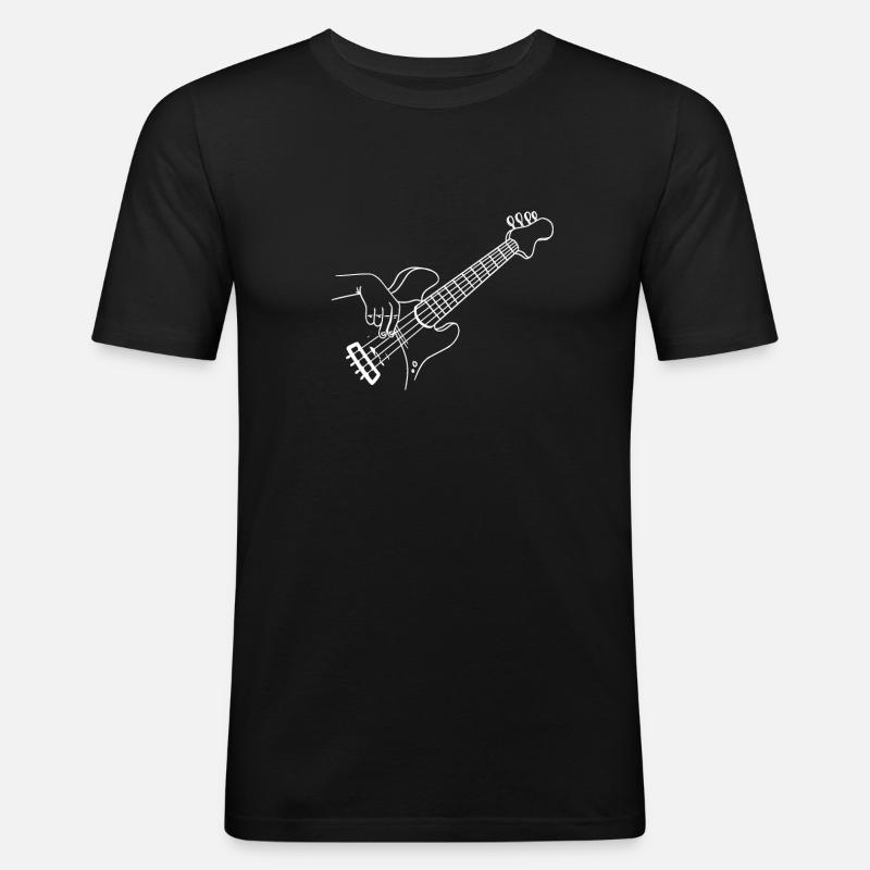 Gitara akustyczna - Obcisła koszulka męska - czarny