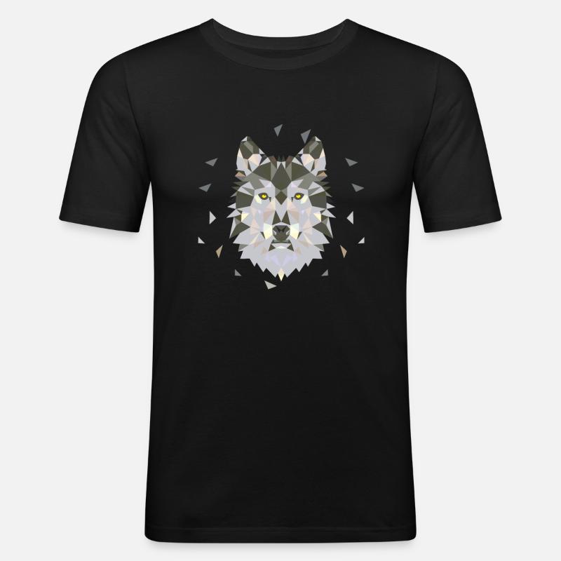 Wolf wolves wolf face - Men's Slim Fit T-Shirt - black