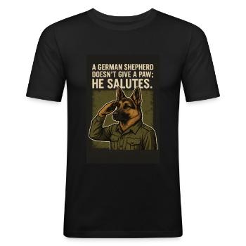 Schäferhund A German Shepherd doesn’t give a paw - Männer Slim Fit T-Shirt - Schwarz - Vorne - Nik (191cm)