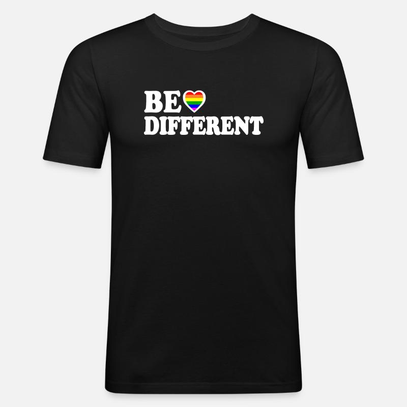Be different - Männer Slim Fit T-Shirt - Schwarz