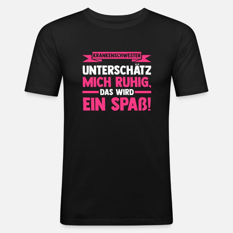 Krankenschwester Beruf Krankenschwestern Geschenk - Männer Slim Fit T-Shirt - Schwarz