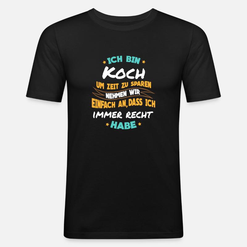 Kochen - Ich bin Koch - Männer Slim Fit T-Shirt - Schwarz