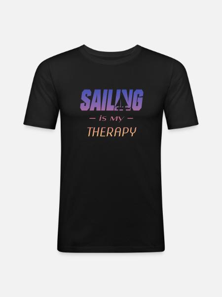 sailing - Männer Slim Fit T-Shirt - Schwarz