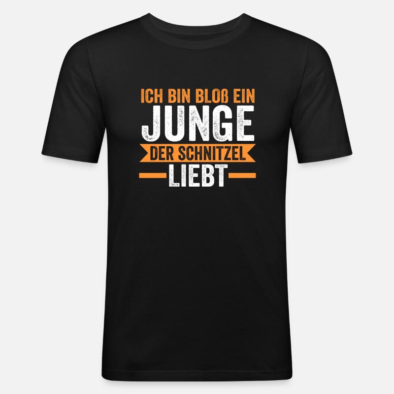 Schnitzel Junge Schnitzel Junge Geschenk - Männer Slim Fit T-Shirt - Schwarz