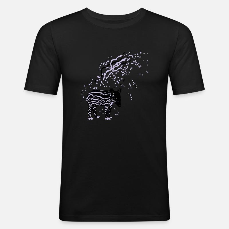 PLUX Tapir - Männer Slim Fit T-Shirt - Schwarz