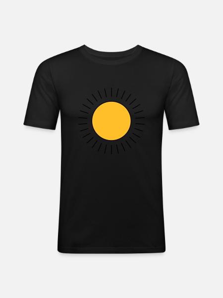 Soleil - T-shirt près du corps Homme - noir