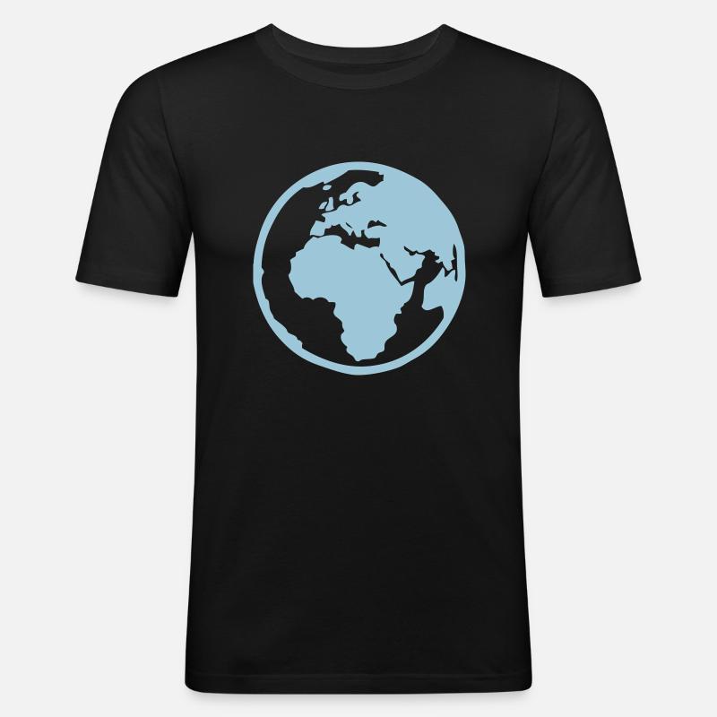 blauer Planet Erde 2 - Männer Slim Fit T-Shirt - Schwarz