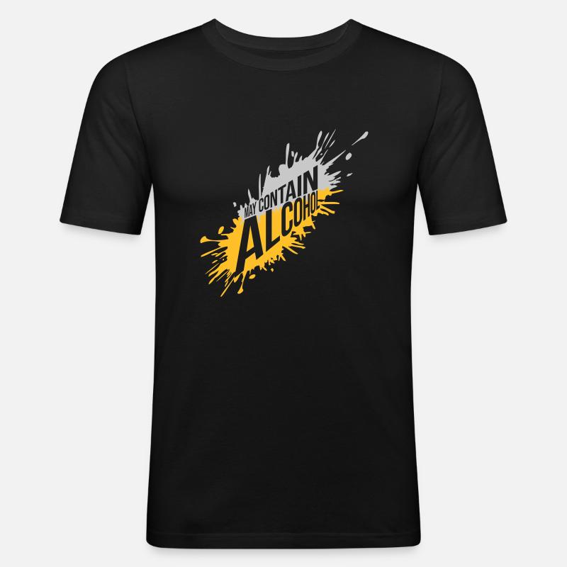 Spritzer May Contain Alcohol - Männer Slim Fit T-Shirt - Schwarz