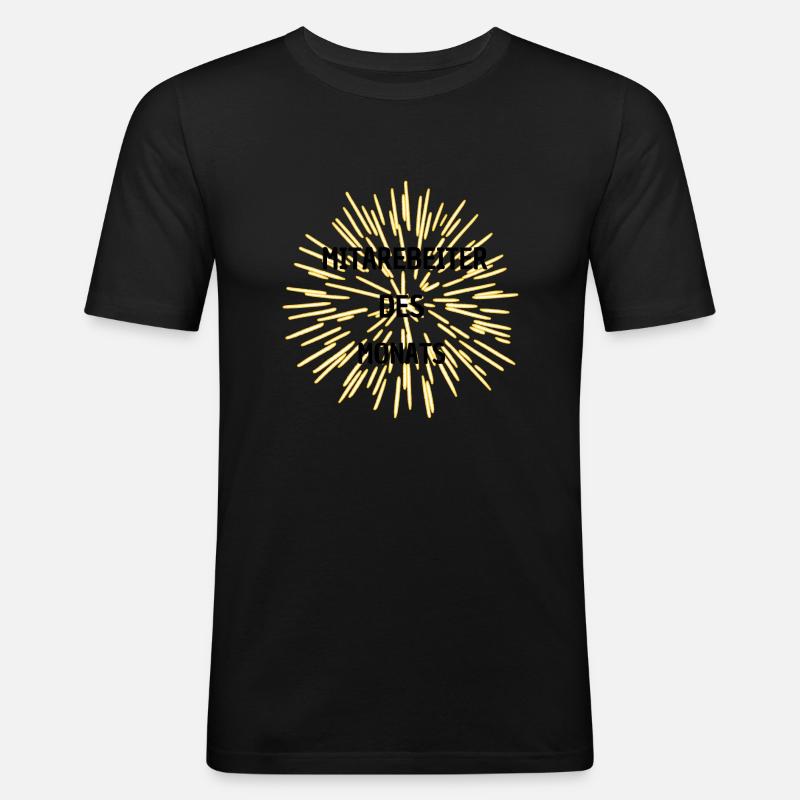 MITARBEITER DES MONATS Design - Männer Slim Fit T-Shirt - Schwarz