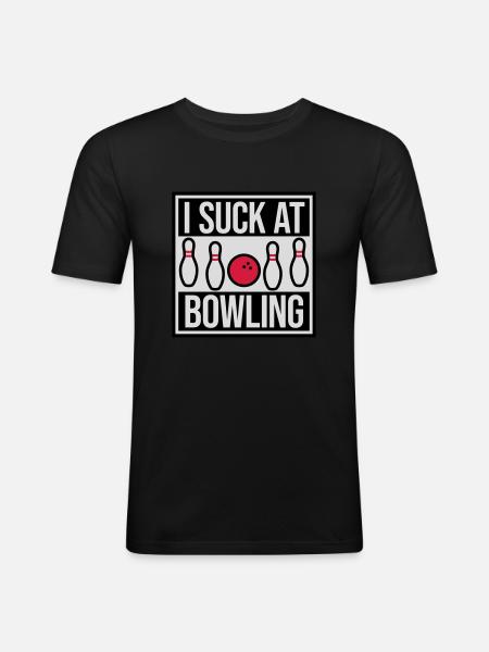 I suck at bowling - Men's Slim Fit T-Shirt - black