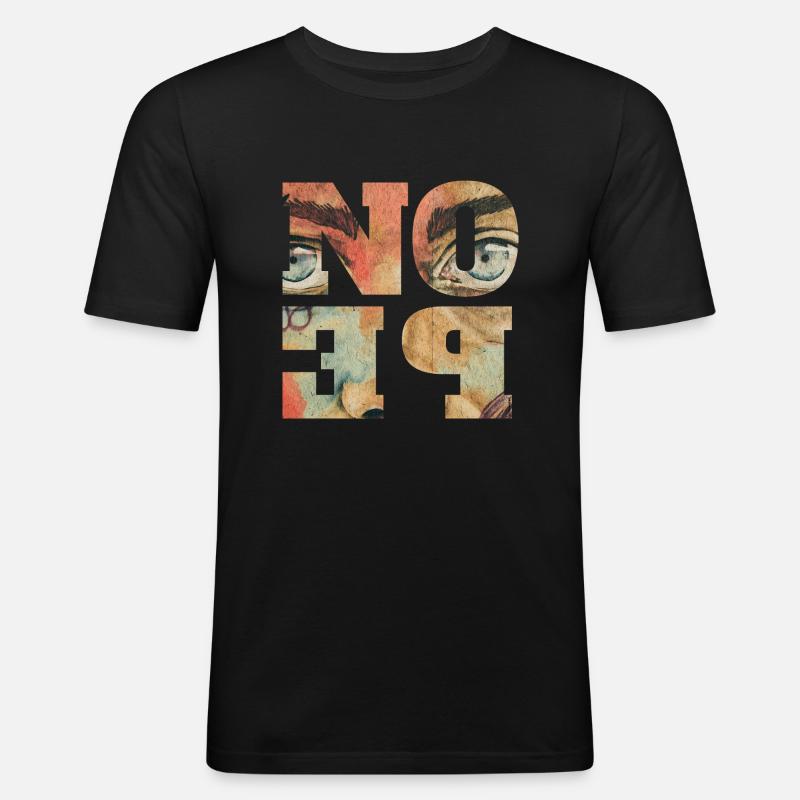 NOPE - sei kein ja-Sager! - Männer Slim Fit T-Shirt - Schwarz