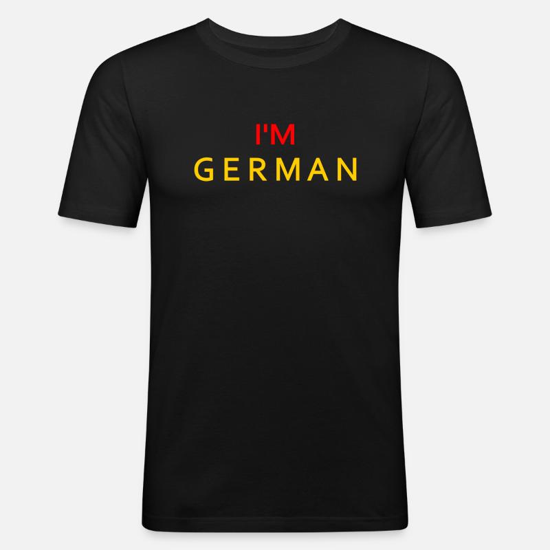 Im german - Männer Slim Fit T-Shirt - Schwarz