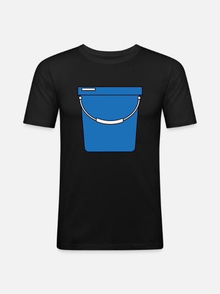Eimer - Männer Slim Fit T-Shirt - Schwarz