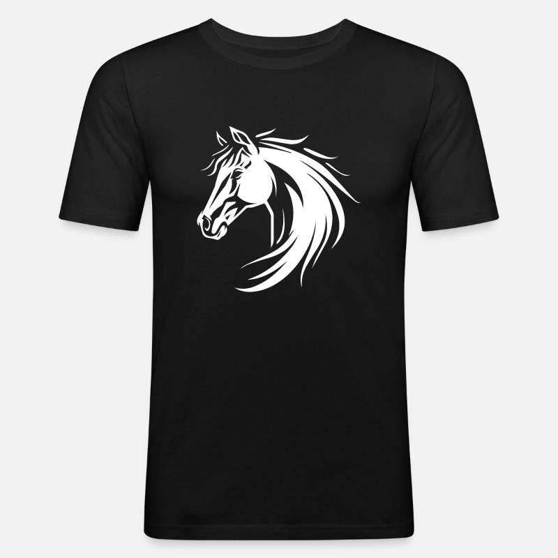 Hest - Herre Slim Fit T-Shirt - sort