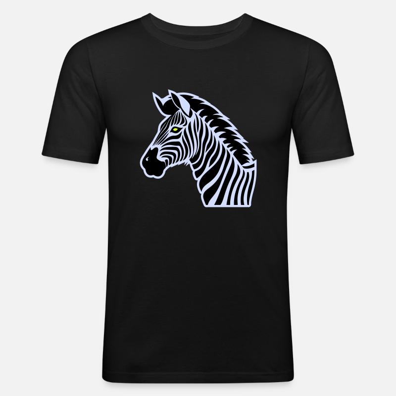 zebra - Männer Slim Fit T-Shirt - Schwarz